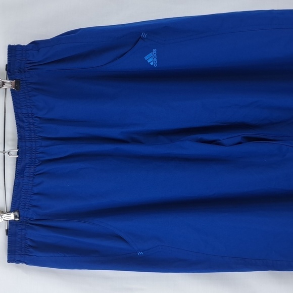 Y2K Adidas 3 Stripes mesh lined baggy windbreaker track blue Men's sz 2XL pants - Picture 1 of 6